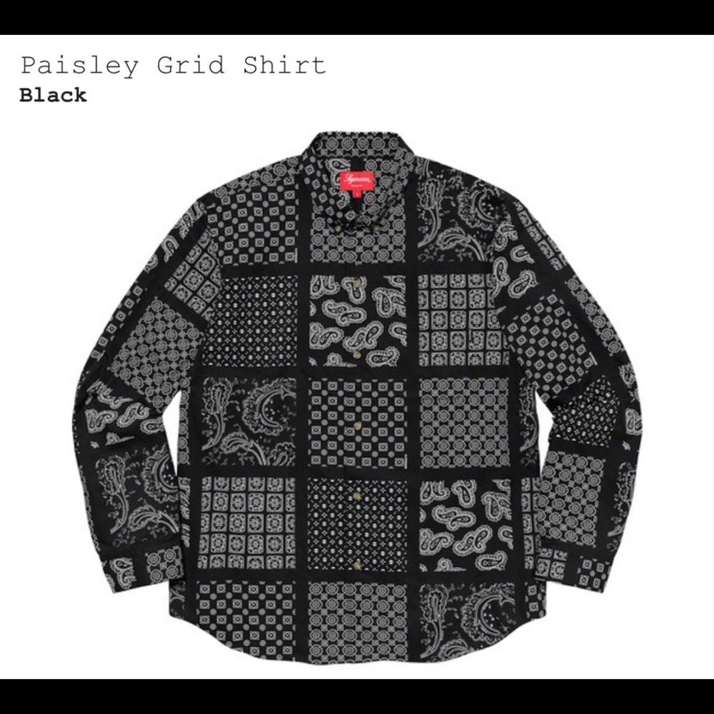 Supreme Paisley Grid Button Up Shirt
